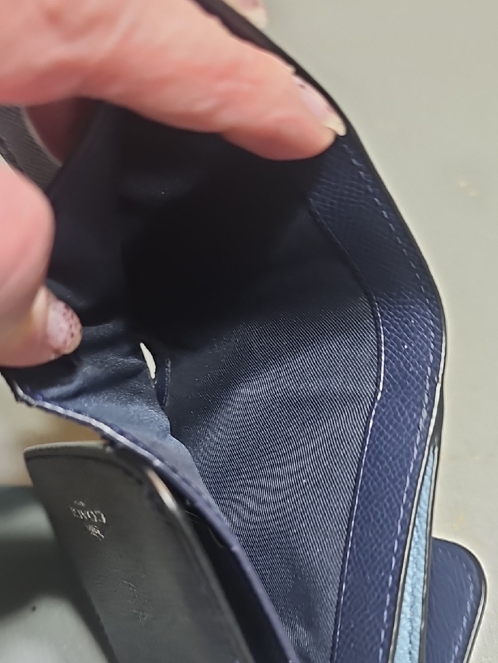 Coach Essential Mini Trifold Wallet In Colorblock Blue - Picture 11 of 11